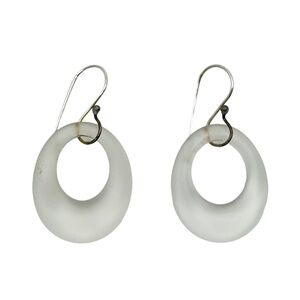 Hand Made Sterling silver Rock crystal hoop bead earrings - GM256